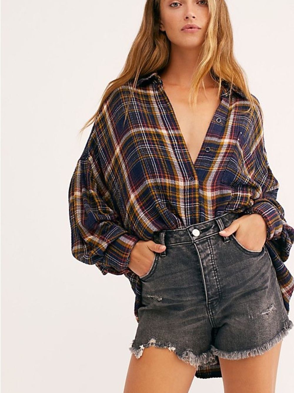 We The Free Hidden Valley Flannel Plaid Button Down Shirt Free People